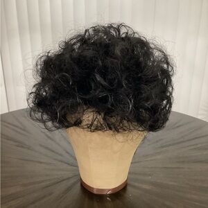 Voluminous Bob Cut Curly Synthetic Black Wig